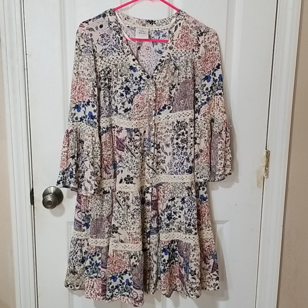 Knox Rose Bohemian Style Button Down Dress